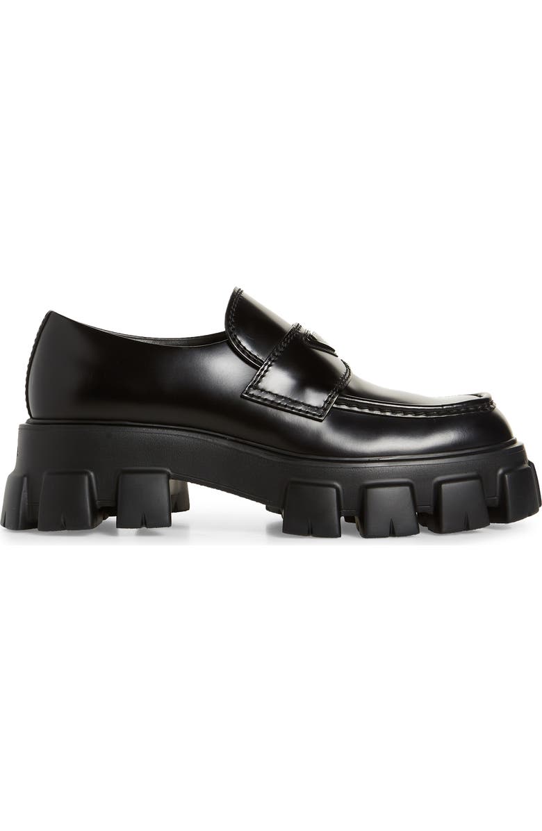 Prada Monolith Lug Sole Loafer, Alternate, color,
