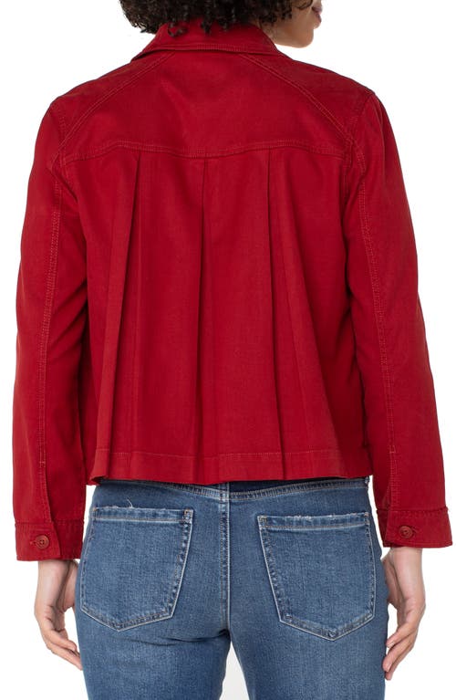 Liverpool Los Angeles Pleat Back Crop Jacket In Red