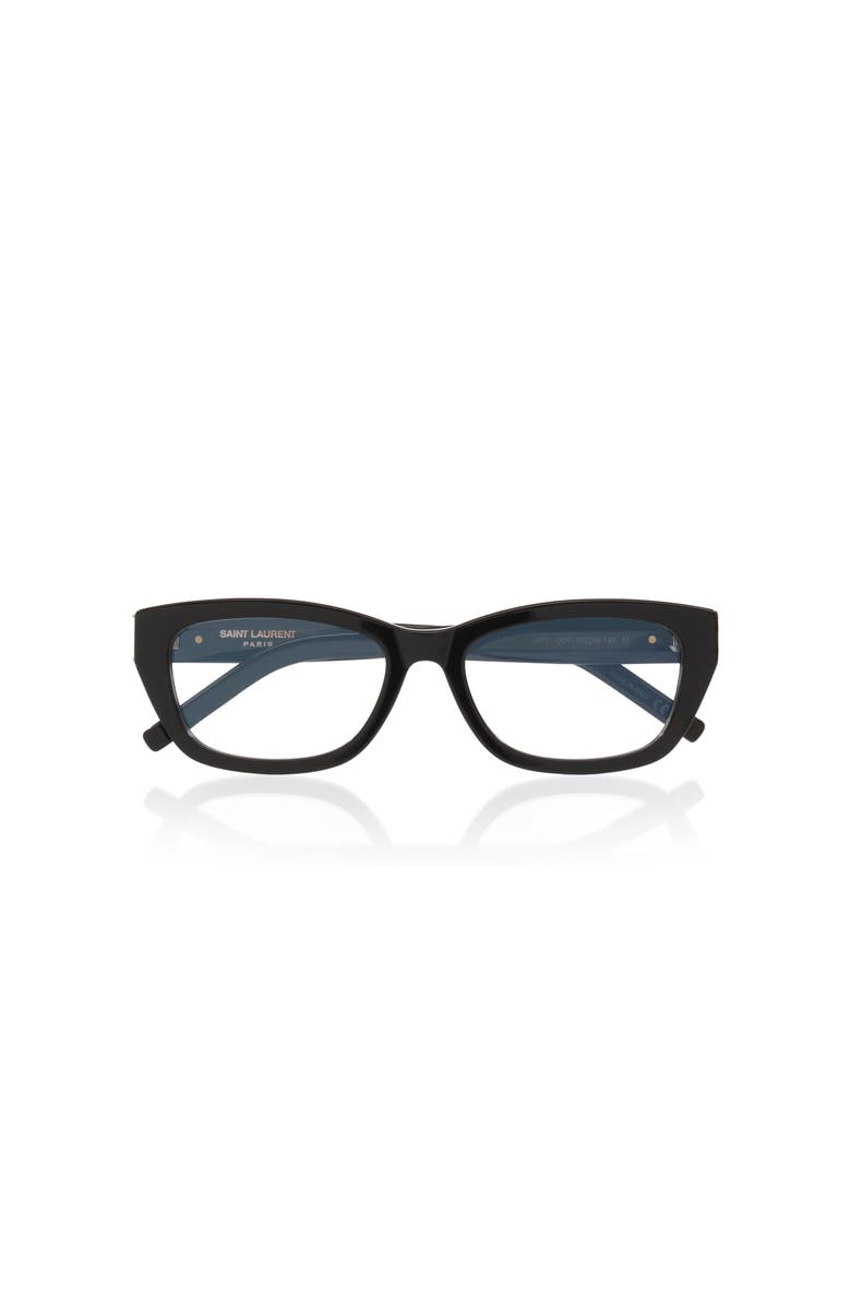 Saint Laurent 55mm Cat Eye optical glasses, Alternate, color, Black