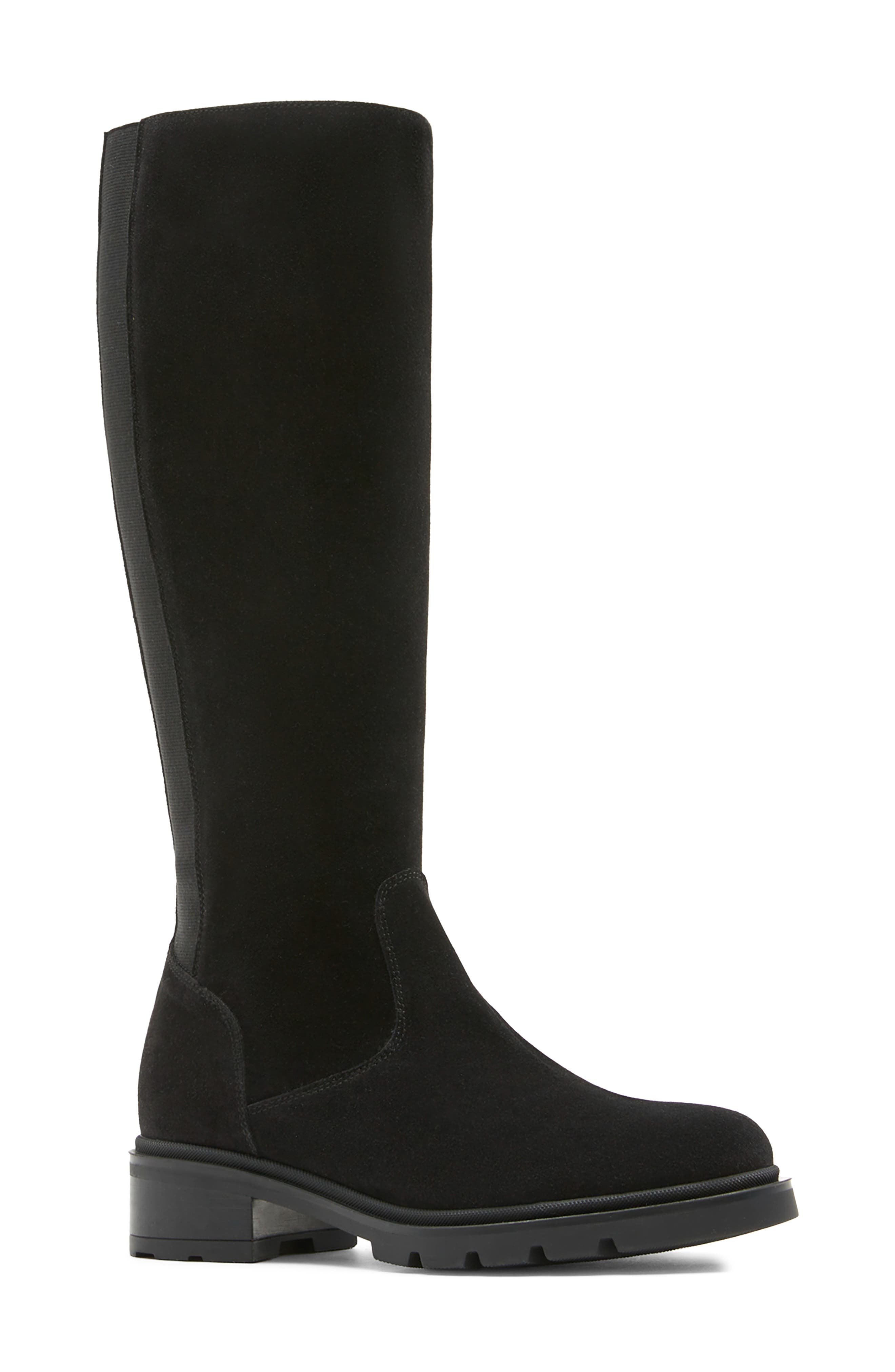 Superb Knee High Boot - Wide Calf, Main, color, BLACK SUEDE
