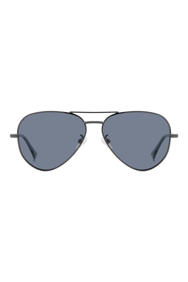 59mm Polarized Pilot Sunglasses, Main, color, DARK RUTHENIUM/ BLUE POLAR