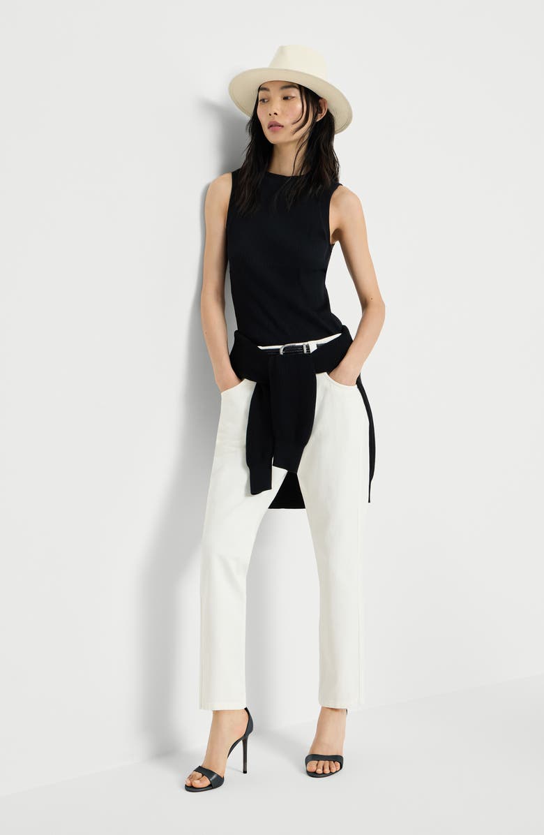 Brunello Cucinelli Straight five-pocket trousers, Alternate, color, Panama