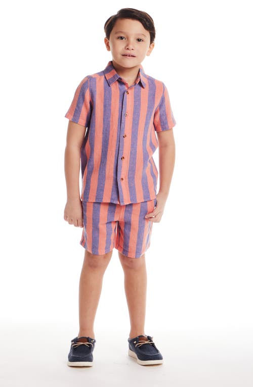 Andy & Evan Kids' Camp Shirt & Shorts Set In Red