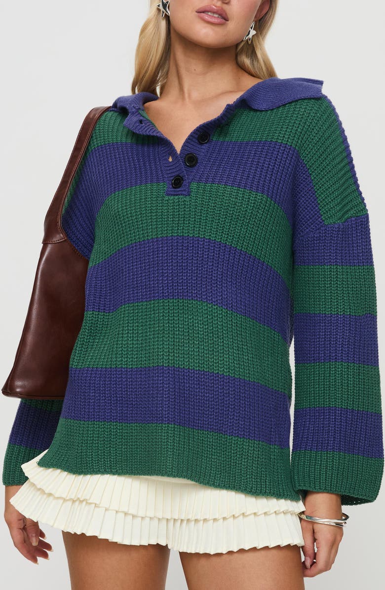 Princess Polly Olivah Stripe Collar Sweater, Main, color,