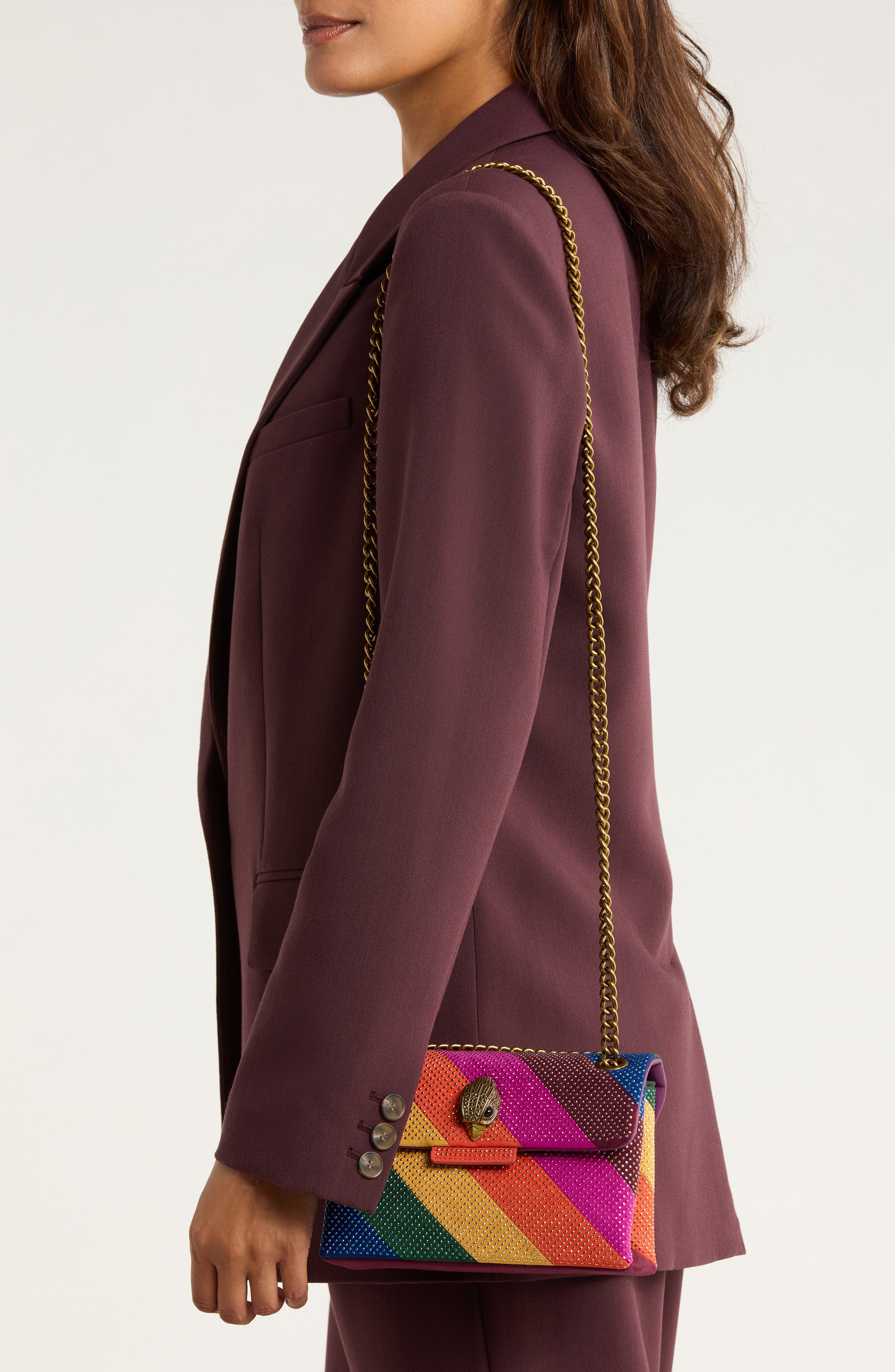 Kurt Geiger London Mini Kensington Stripe Convertible Shoulder Bag, Alternate, color, 