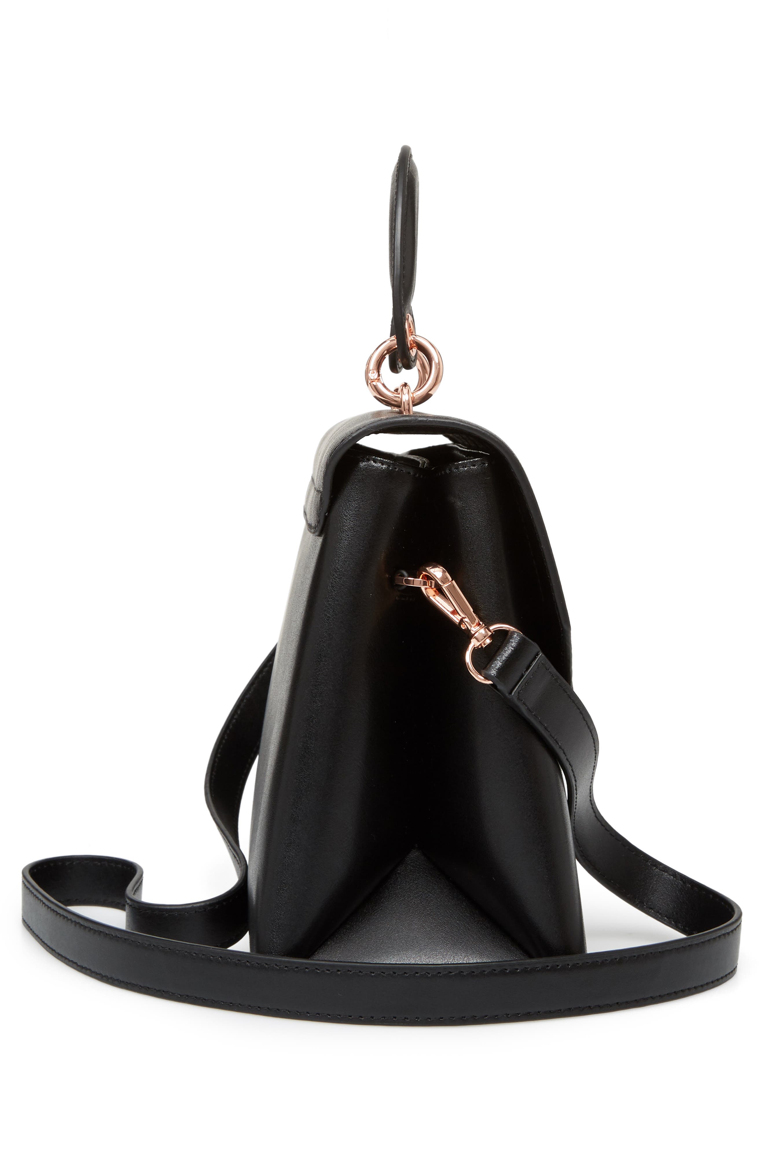 Ted Baker London Crystal Bar Leather Top Handle Satchel, Alternate, color, 