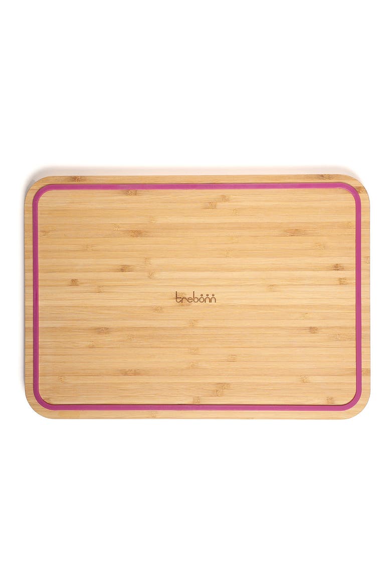 Wave Pattern Chop & Slide Large Bamboo Chopping Board, Alternate, color, PURPLE
