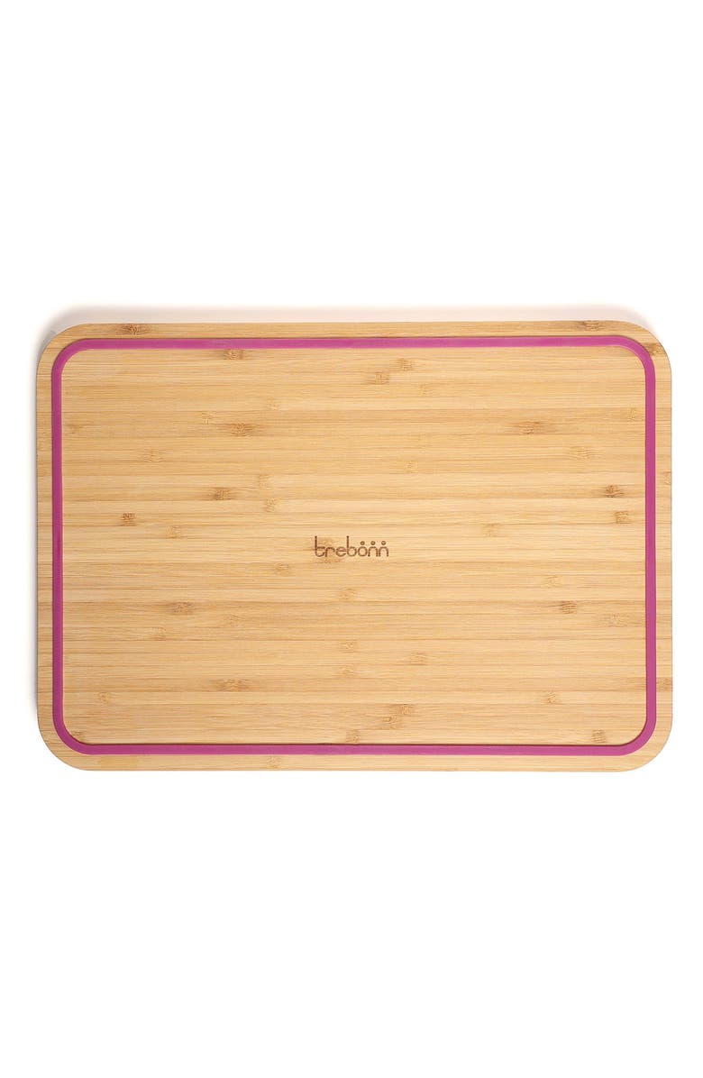 TREBONN Wave Pattern Chop & Slide Large Bamboo Chopping Board, Alternate, color, Purple