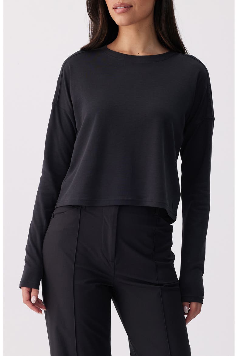 Organic Cotton Long Sleeve T-Shirt, Main, color, BLACK