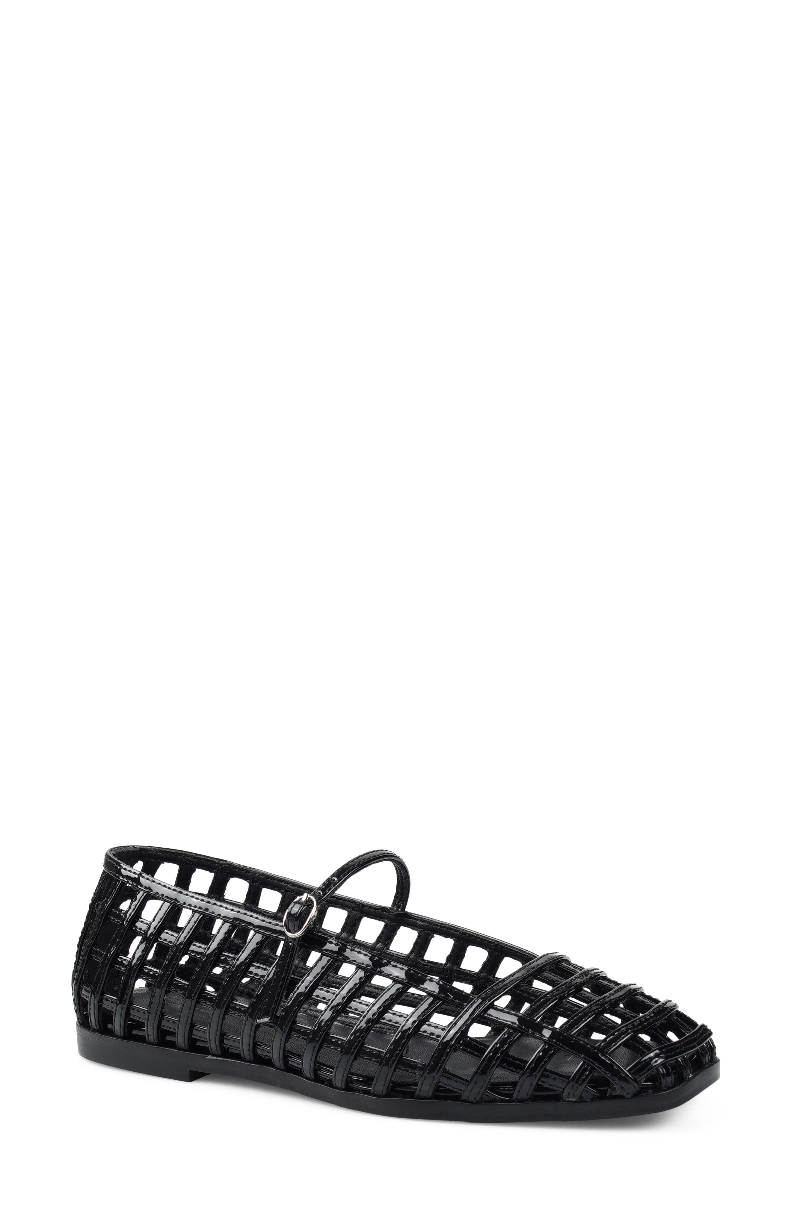 Dawsen Mary Jane Flat, Main, color, BLACK LEATHER