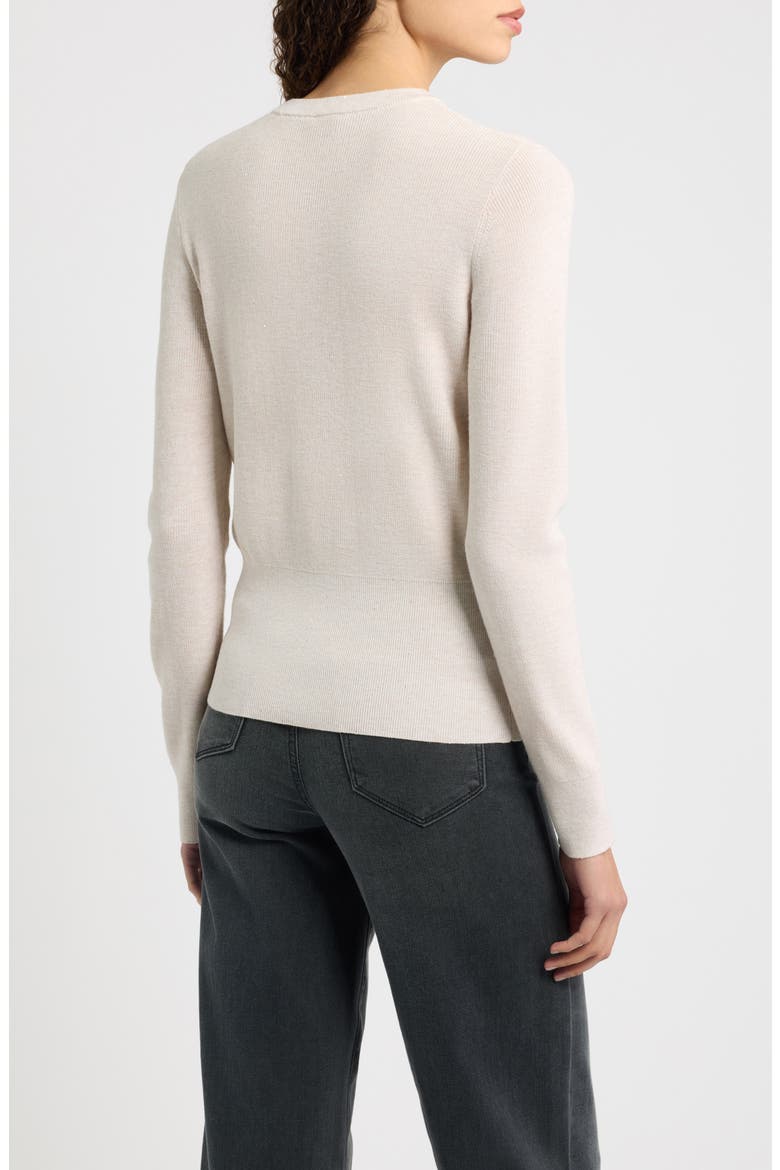 Crewneck Metallic Sweater, Alternate, color, IVORY