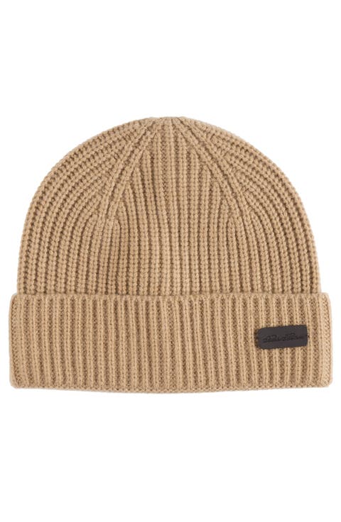 Pure Cashmere Rib Cuffed Beanie