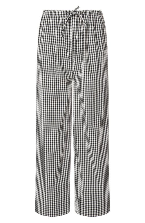 Weworewhat Check Tie Waist Wide Leg Pants