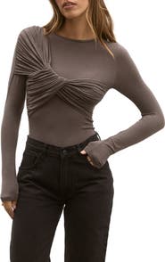 Bayse Edie Twisted Long Sleeve Bodysuit