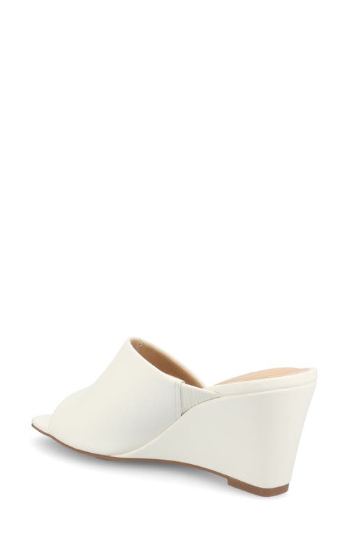 Journee Collection Women's Clementine D'orsay Slip-on Wedge Sandals In White
