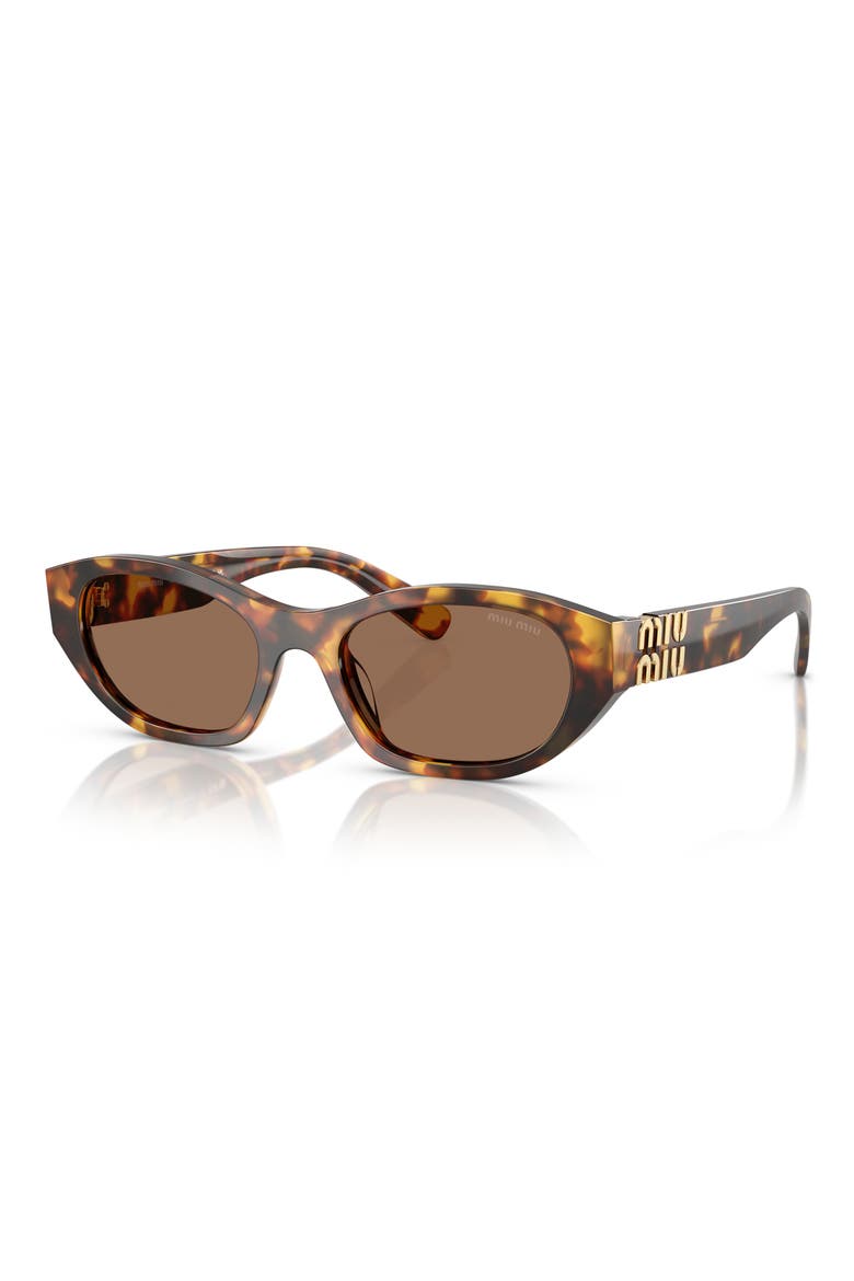 53mm Oval Sunglasses, Alternate, color, HONEY HAVANA / DARK BROWN