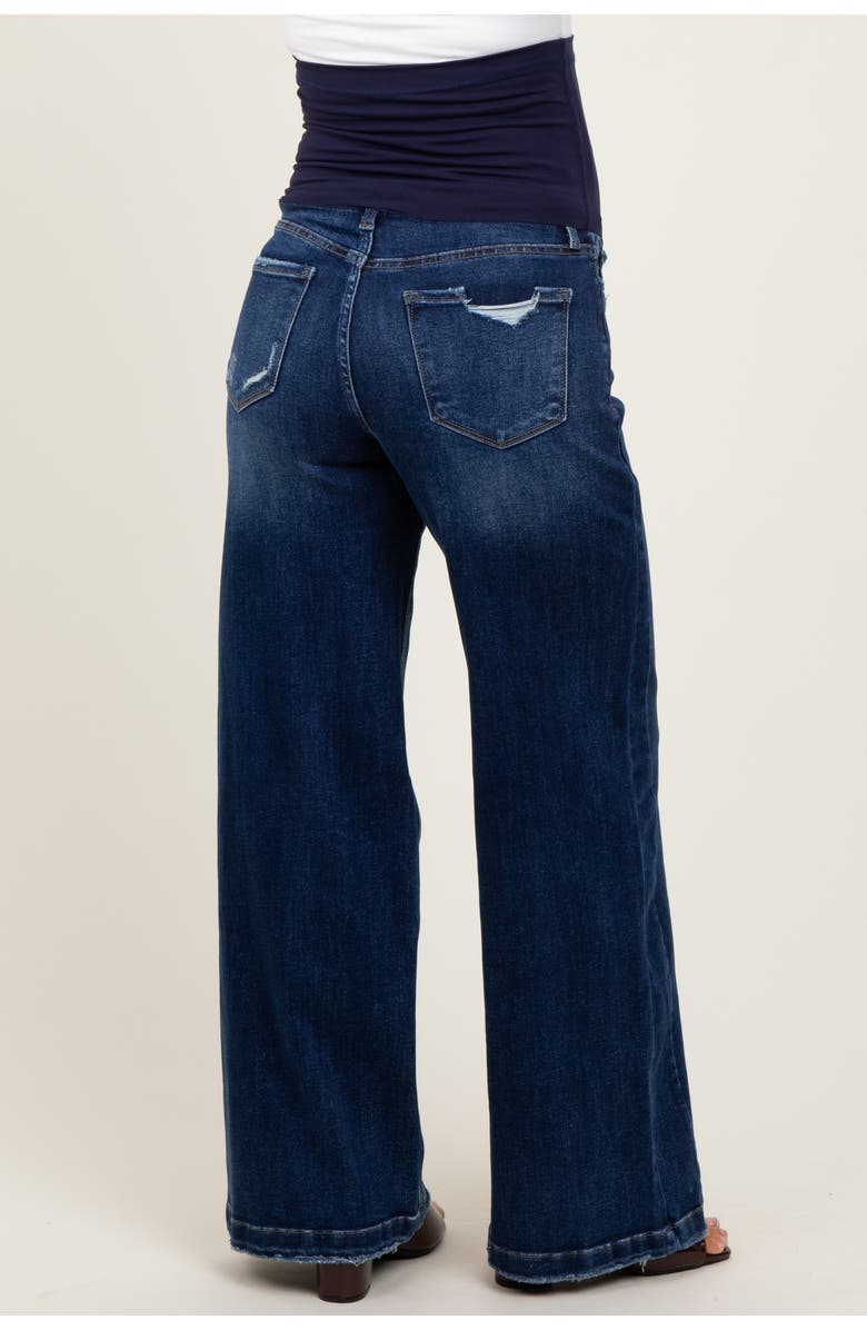 PinkBlush Baggy Wide Leg Maternity Jeans, Alternate, color, Navy Blue