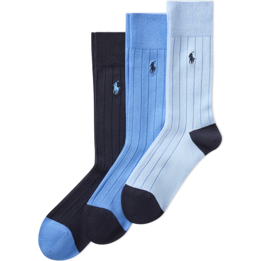Polo Ralph Lauren 3-Pack Ribbed Socks in Blue  product