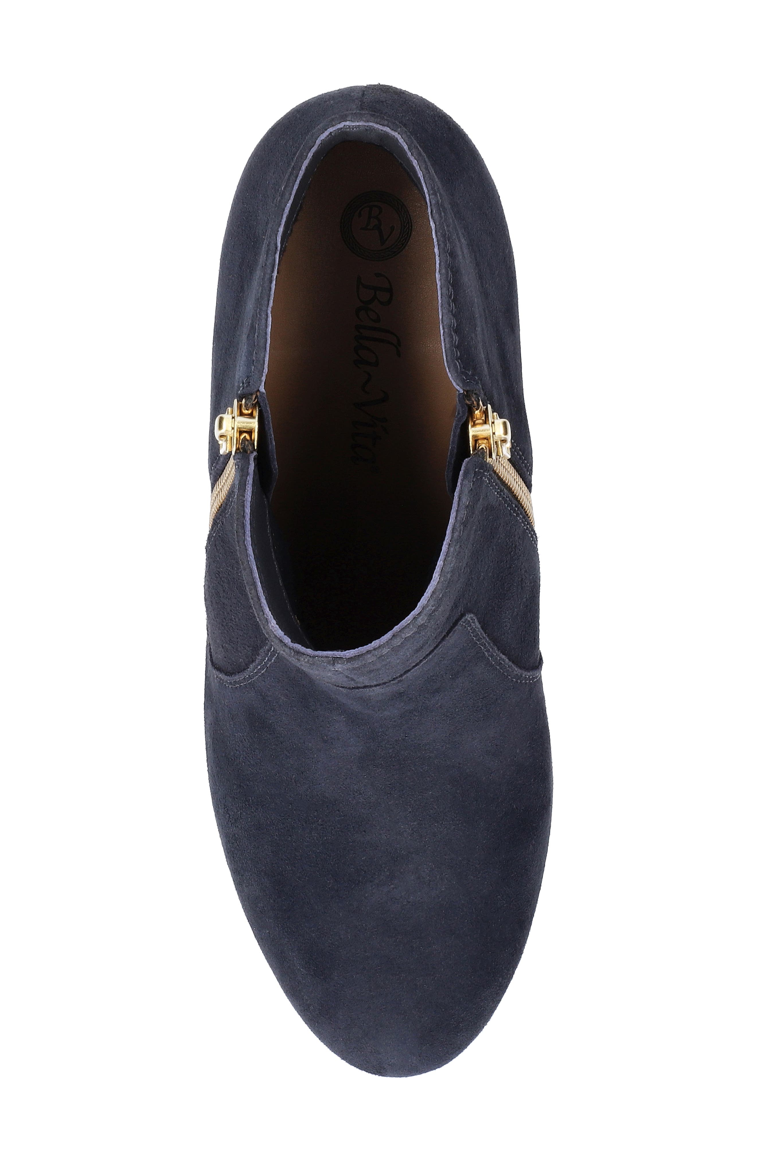 Port Block Heel Bootie, Alternate, color, NAVY SUEDE LEATHER