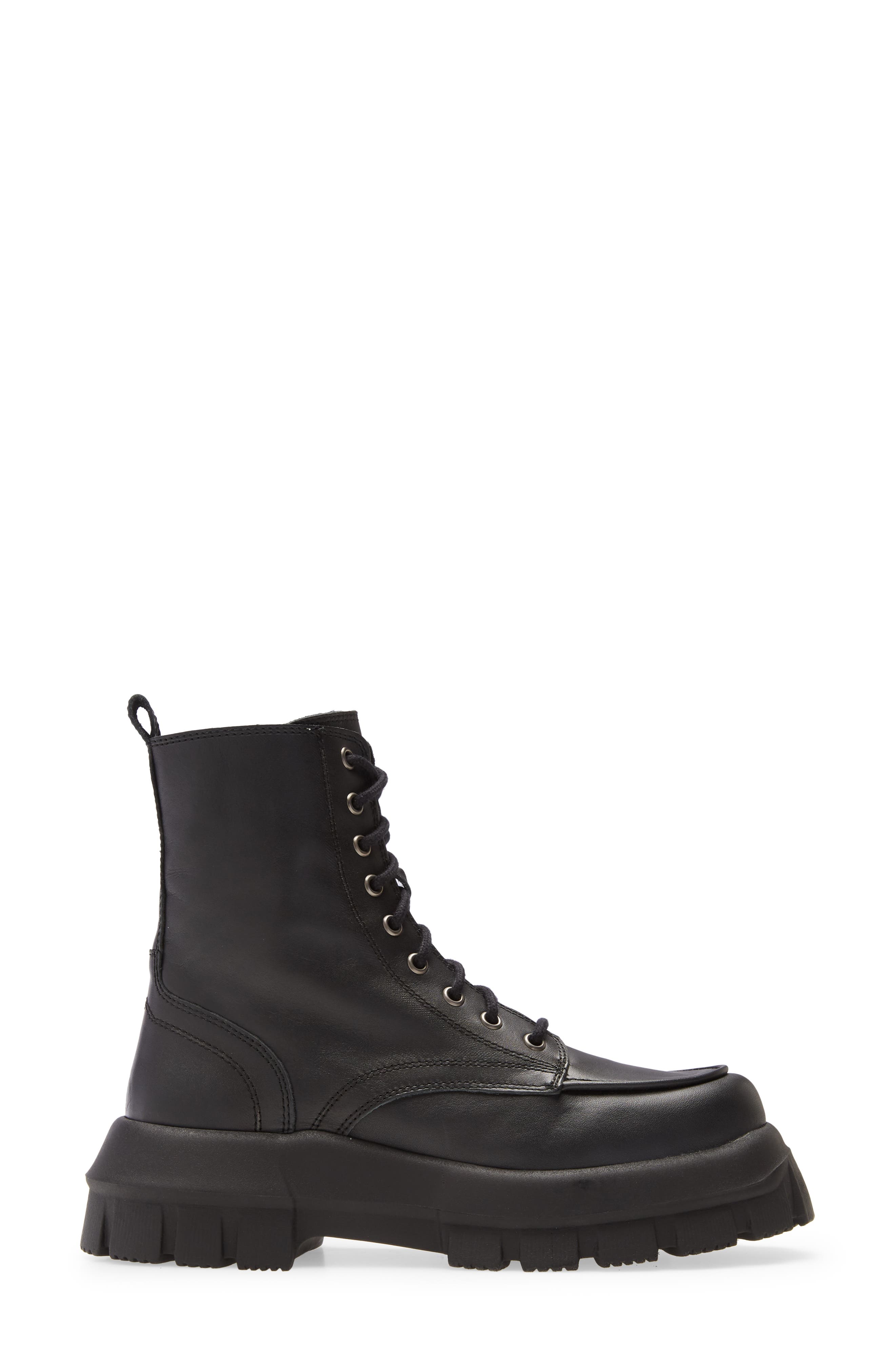 Ava Platform Combat Boot, Alternate, color, BLACK