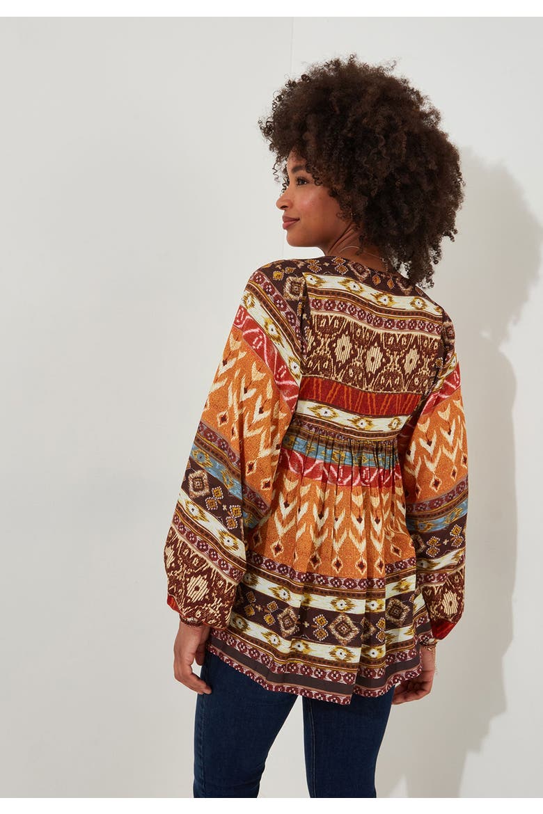 Blouson Sleeve Beaded Tunic, Alternate, color, RUSTIC TAPESTRY