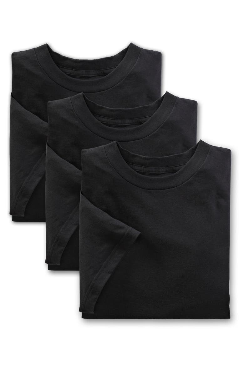 Harbor Bay by DXL 3-Pack Color Crewneck T-Shirts, Alternate, color, Black