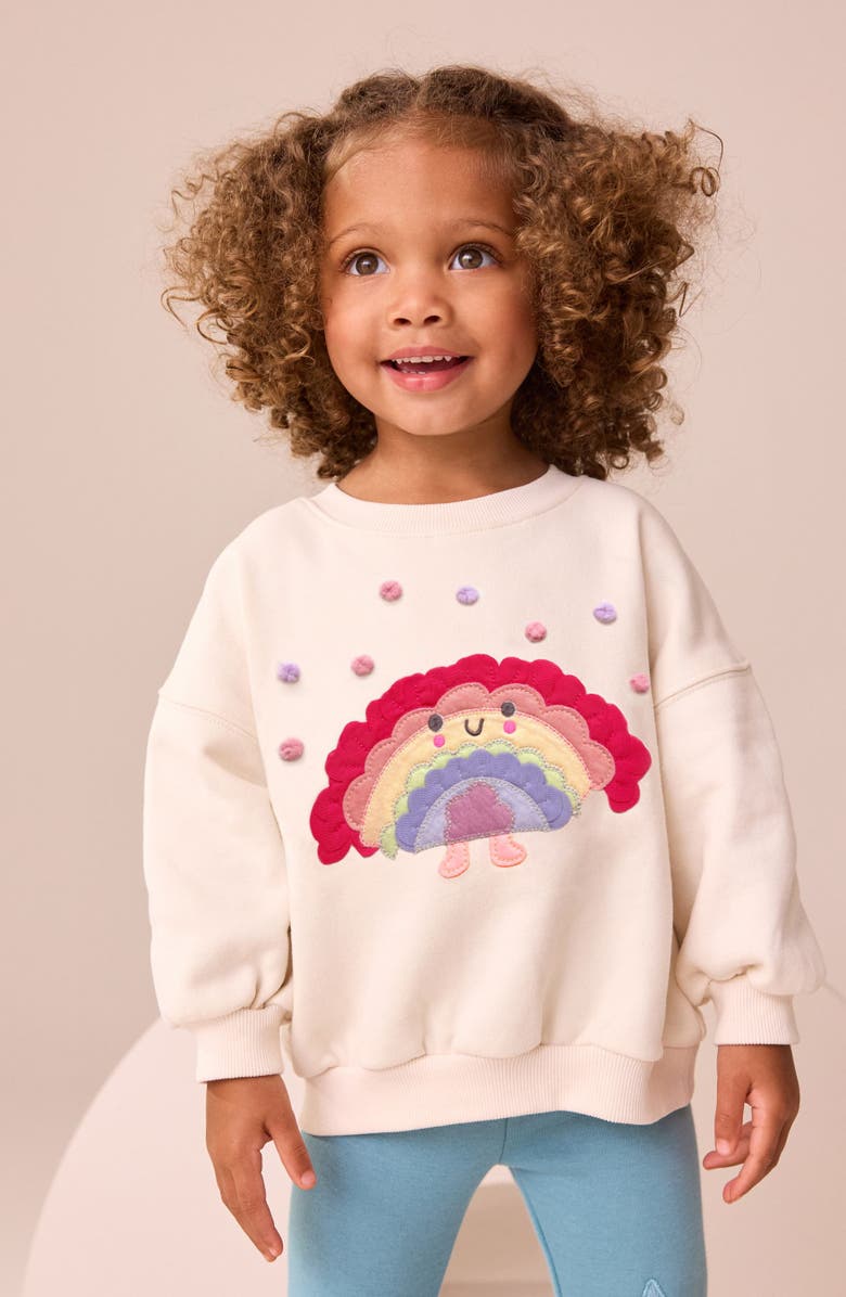 NEXT Kids' Taco Rainbow Sweatshirt, Alternate, color, Cream