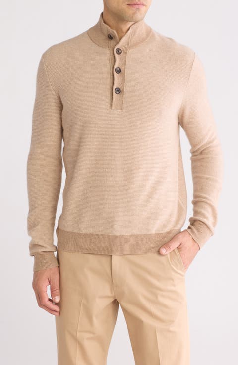 Cashmere Half Button Sweater