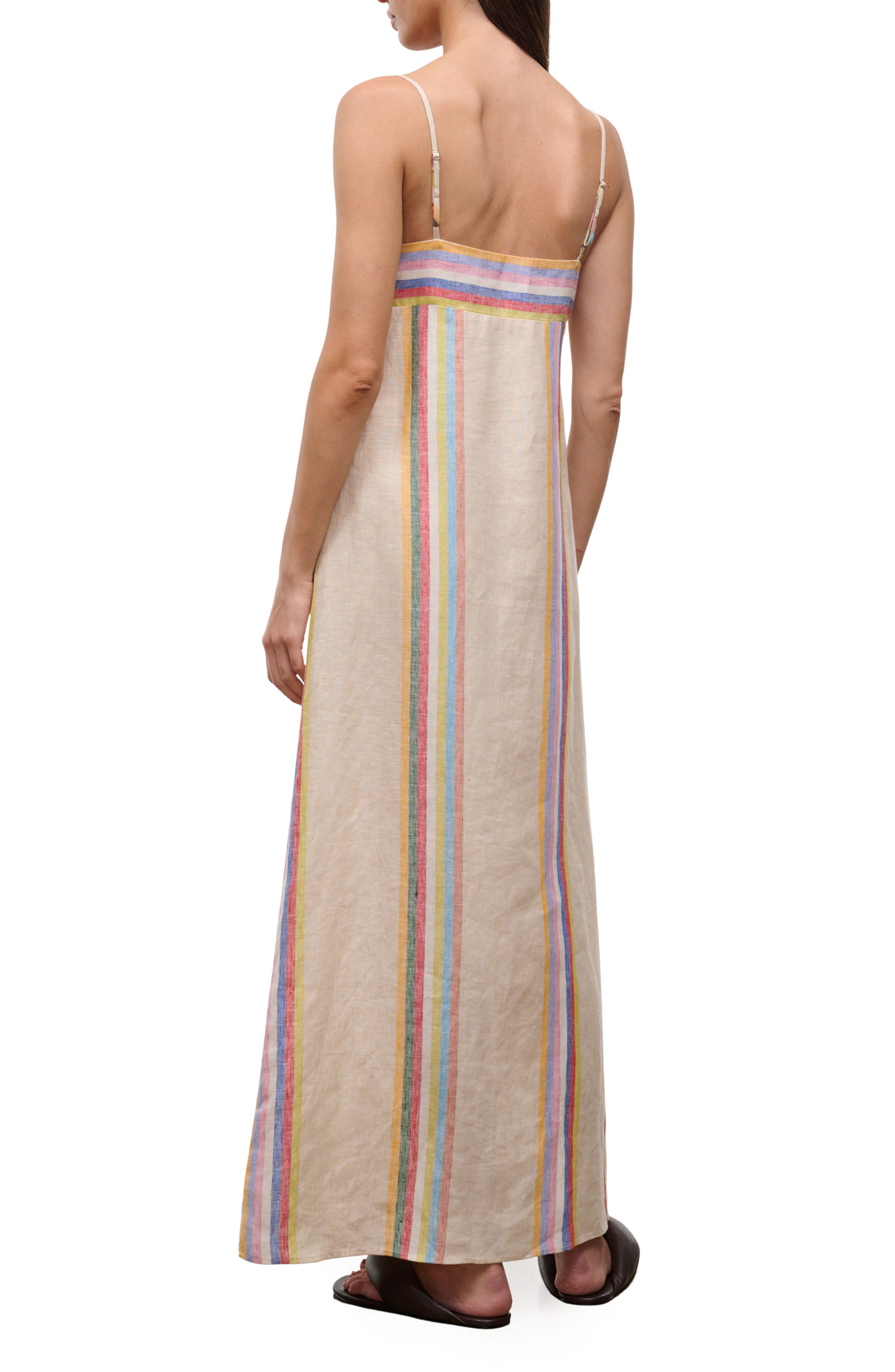 Laura Stripe Linen Maxi Dress - image 2