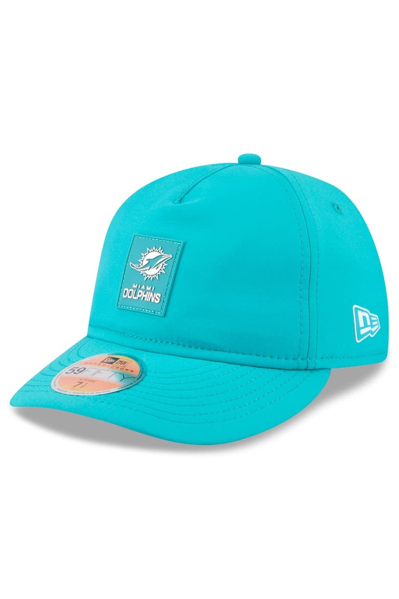 Men's New Era Aqua Miami Dolphins 2025 Sideline  Retro Crown 59FIFTY Fitted Hat, Alternate, color, Aqua