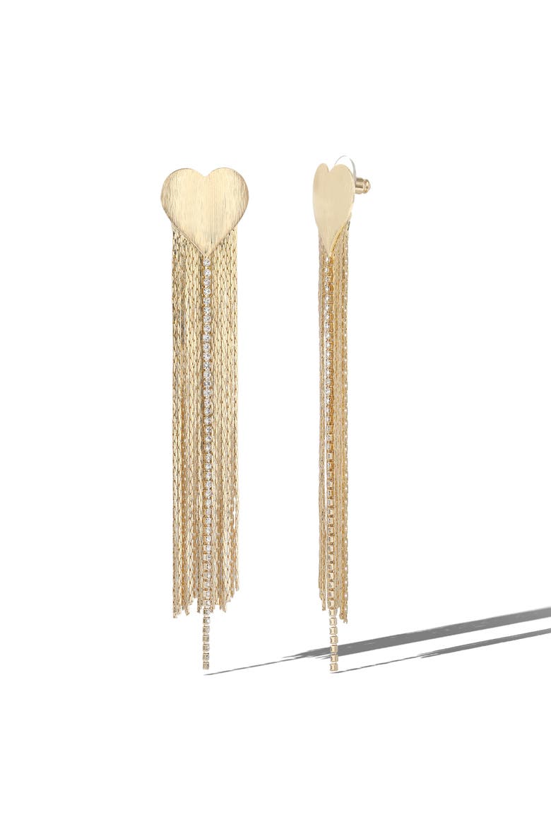 Gold Chain Tassel Earrings, Alternate, color, Gold