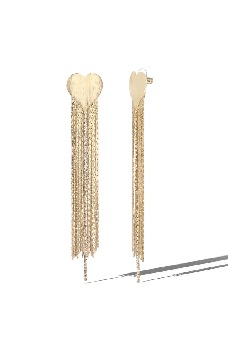 Jessica Simpson Gold Chain Tassel Earrings, Alternate, color, Gold