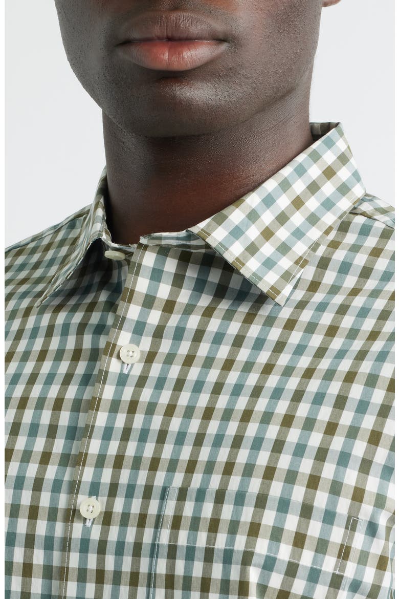 Jayde Plaid Stretch Button-Up Shirt, Alternate, color, WHITE- OLIVE JAYDE PLAID