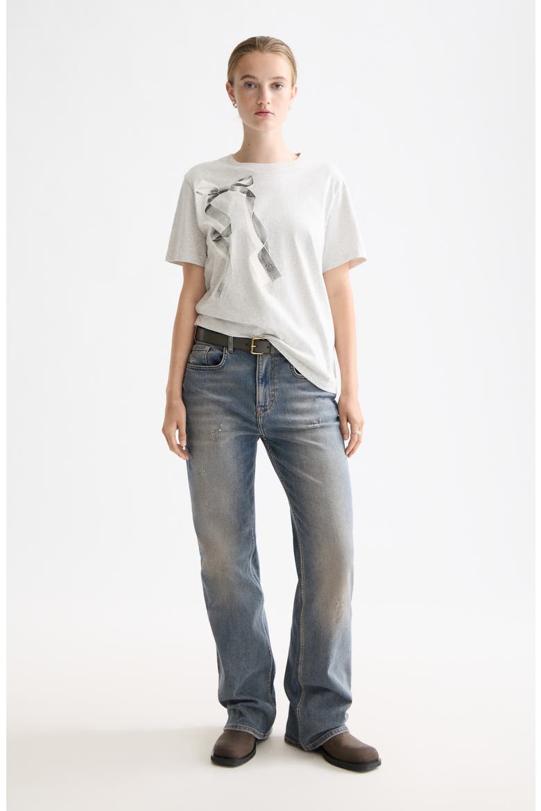 Artwork Bow Cotton Graphic T-Shirt, Alternate, color, LIGHT GREY MELANGE