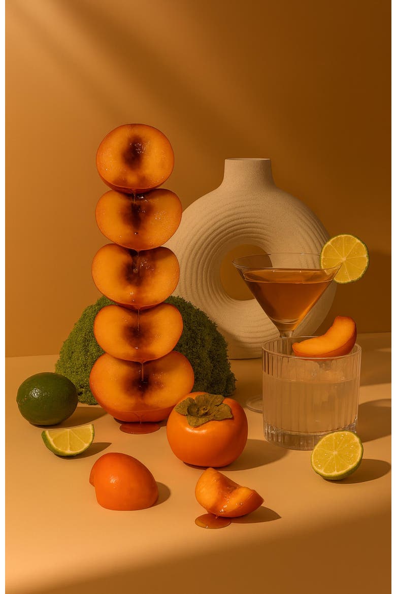 Limpopo Peach Scented Candle With Wood Wick, Alternate, color, White