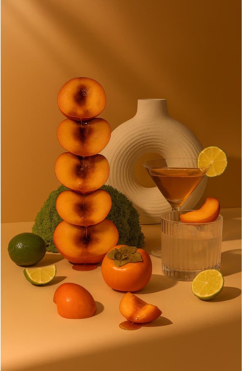 VILLA ABURI Limpopo Peach Scented Candle With Wood Wick, Alternate, color, White