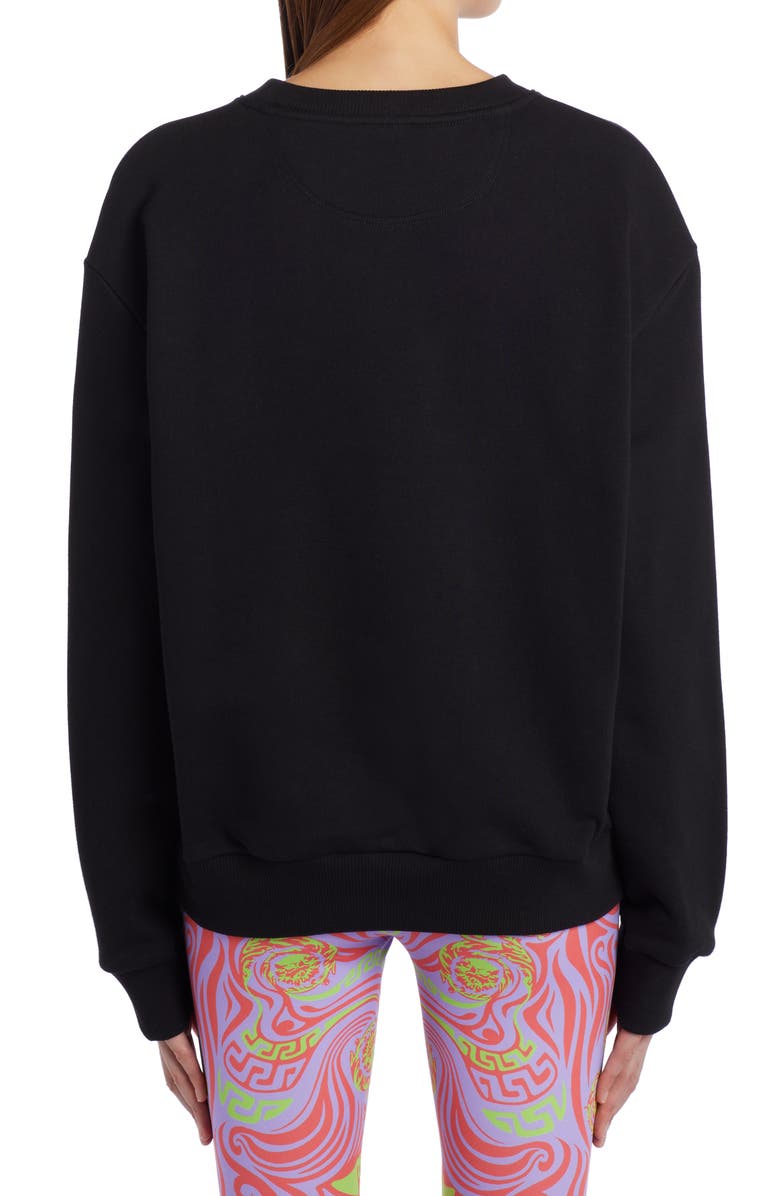 Versace Embroidered Medusa Logo Cotton Sweatshirt, Alternate, color, 