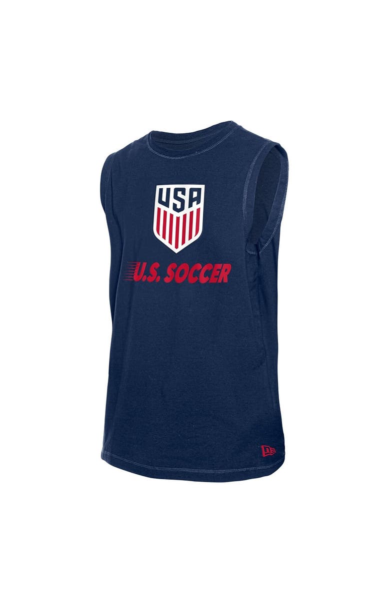5TH AND OCEAN BY NEW ERA Men's 5th & Ocean by New Era  Navy USMNT Sleeveless Leisure T-Shirt, Alternate, color, 