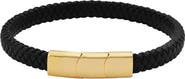 GEOFFREY BEENE Men's Woven Leather Bracelet