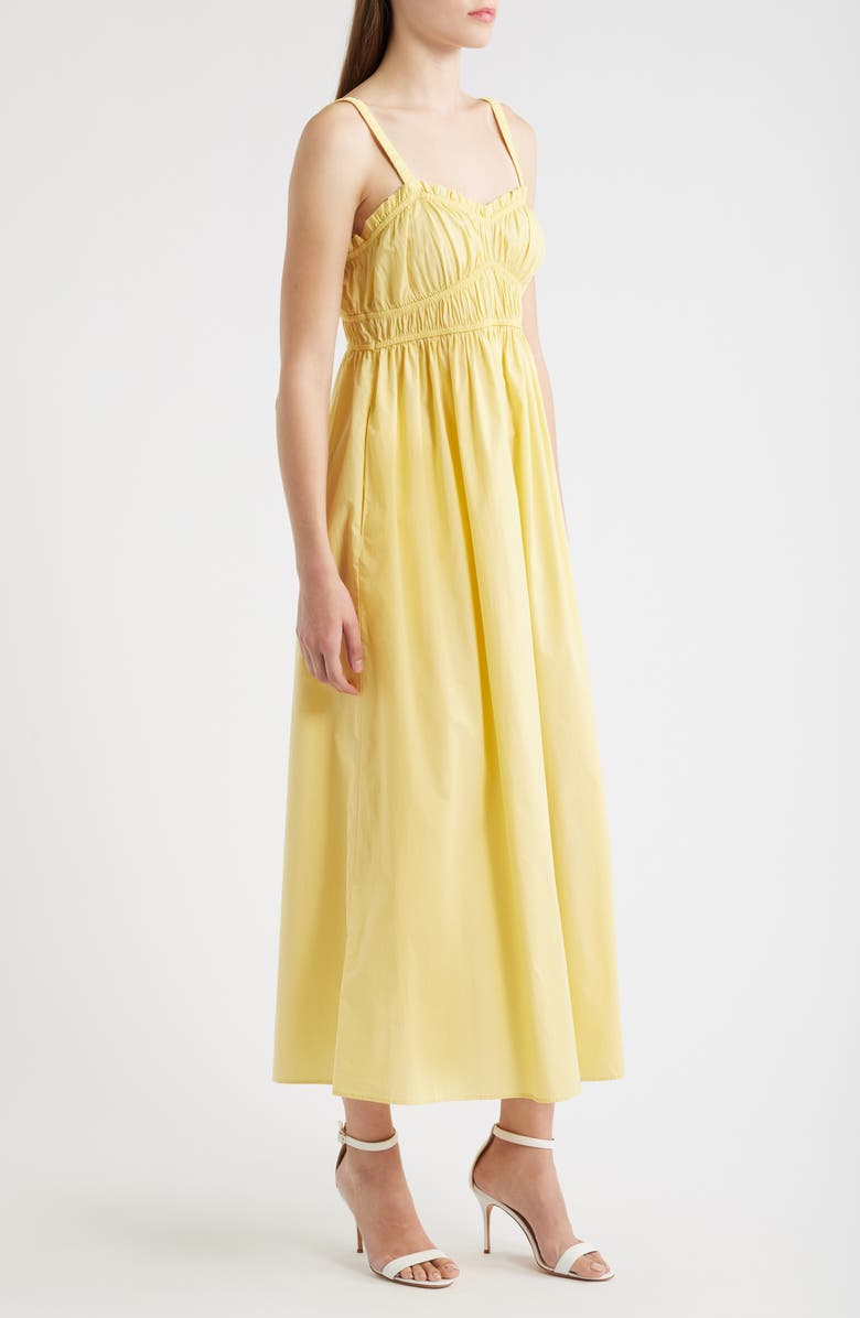 BOSS Orange Dalza Shirred Cotton Maxi Dress, Alternate, color, Juicy Yellow