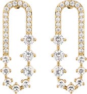 ATHRA LUXE Modern Muse CZ Paperclip Drop Earrings