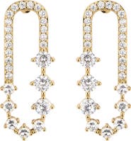 ATHRA LUXE Modern Muse CZ Paperclip Drop Earrings