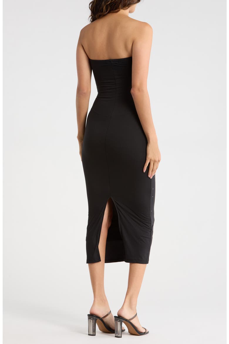 Rhinestone Embellished Strapless Body-Con Dress, Alternate, color, BLACK SILVER