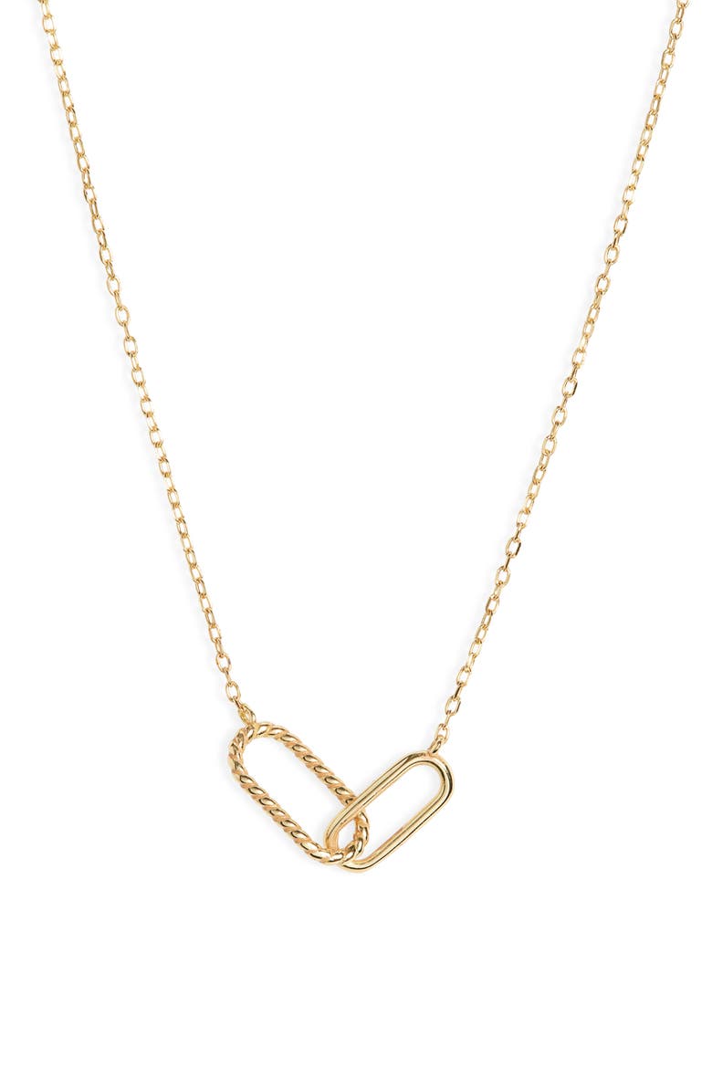 Interlocking Link Necklace, Main, color, GOLD