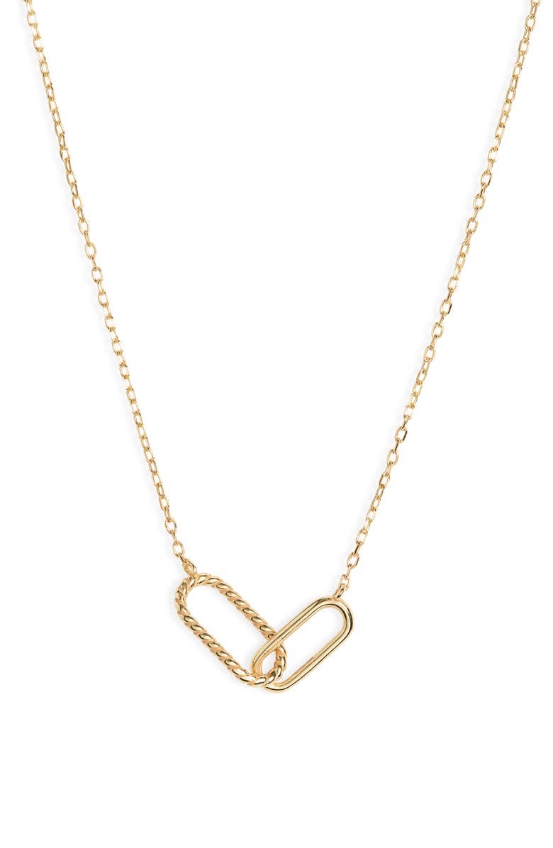 Argento Vivo Sterling Silver Interlocking Link Necklace, Main, color, Gold