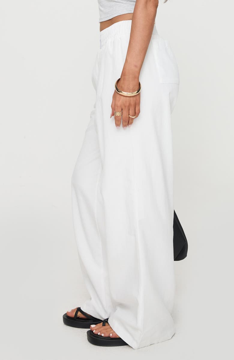 Princess Polly Beach House Wide Leg Pants, Alternate, color, White