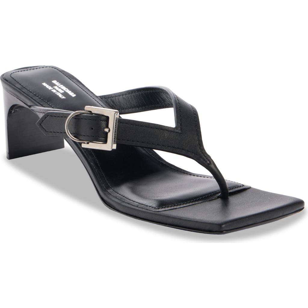 Balenciaga Bel Air Buckled Leather Sandals In Black