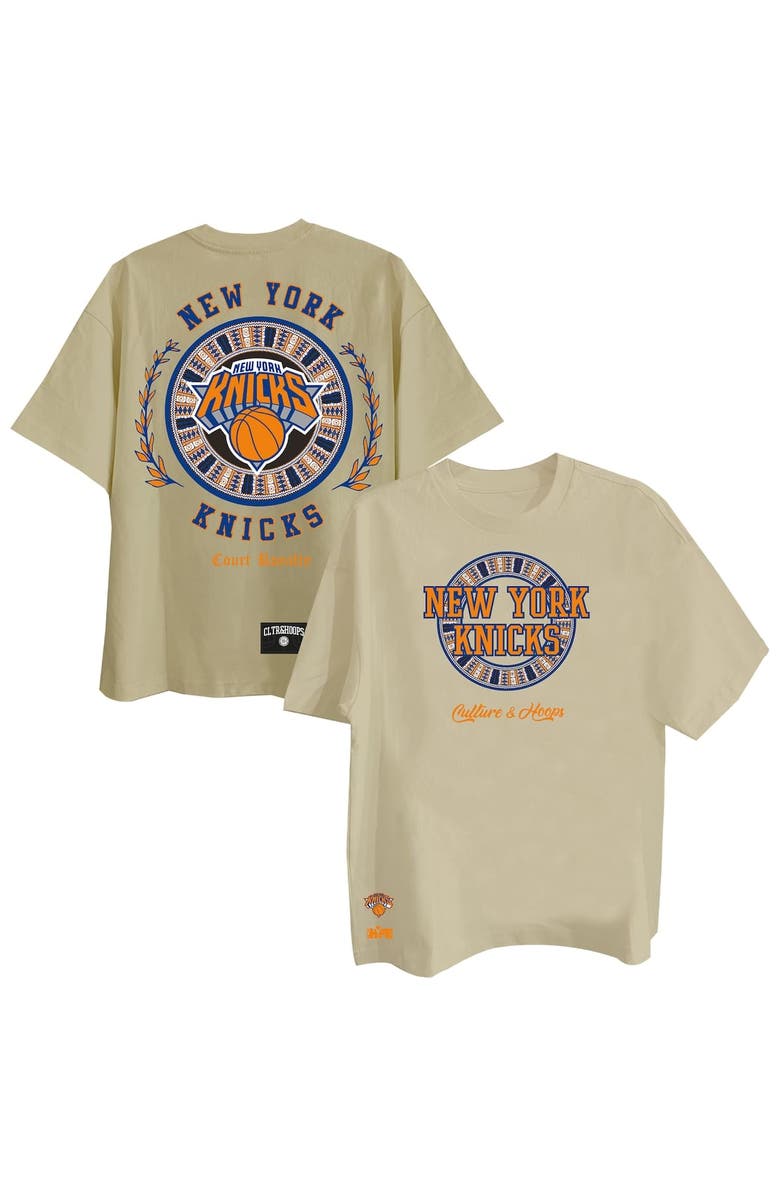 Two Hype Men's Two Hype Khaki New York Knicks Worldwide Collection Premium T-Shirt, Main, color, Khaki