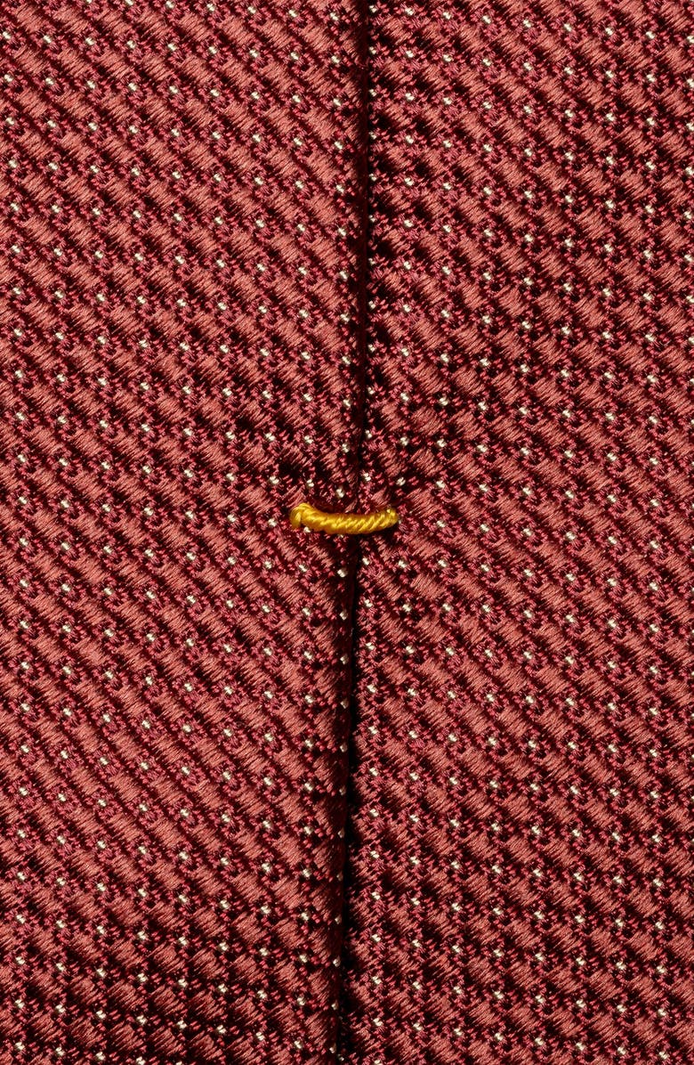 Eton Textured Solid Silk Tie, Alternate, color, Red