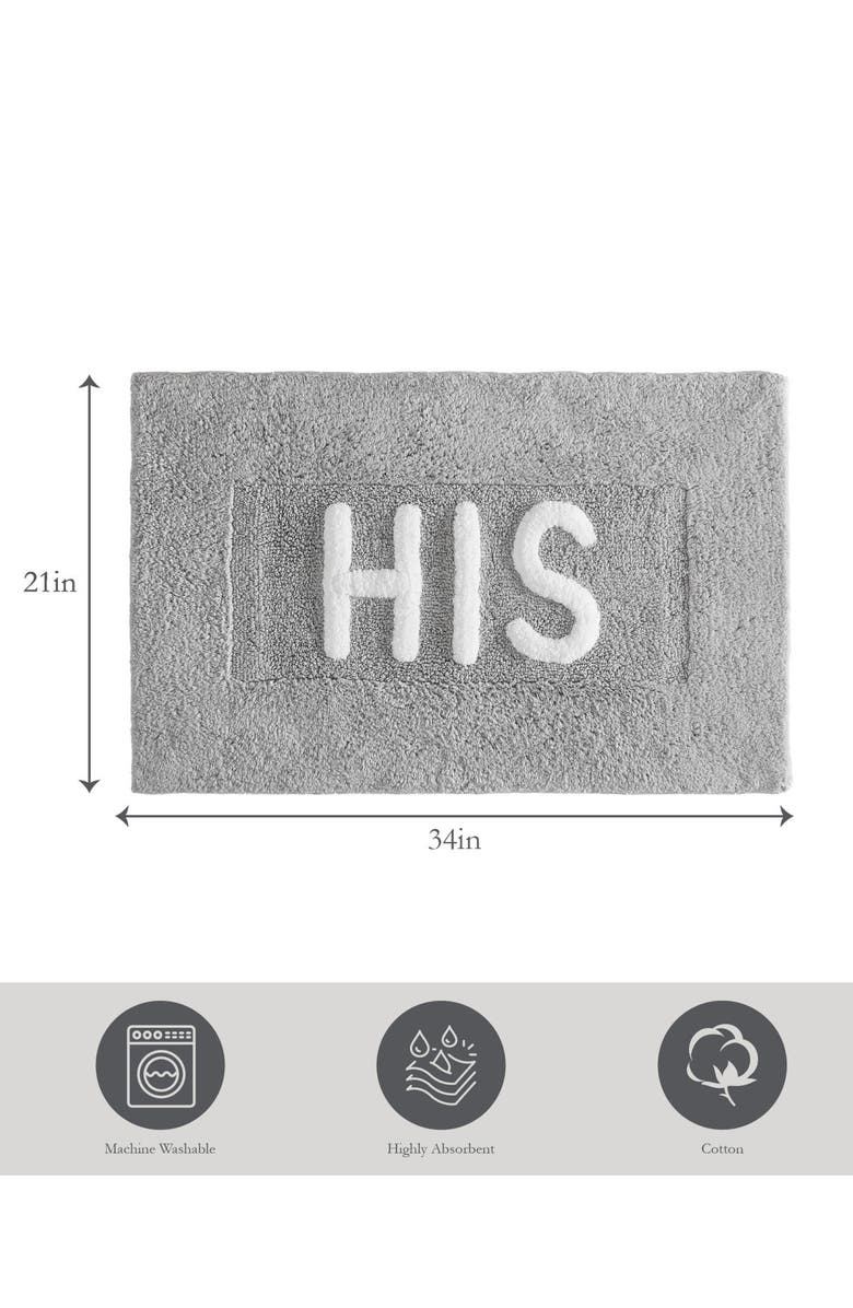 Jean Pierre New York His Bath Mat, Alternate, color, Grey